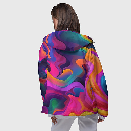 Женская ветровка Неоновые формы / 3D-Белый – фото 4