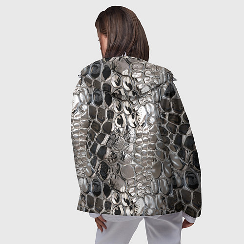 Женская ветровка Серебряная кожа змеи / 3D-Белый – фото 4