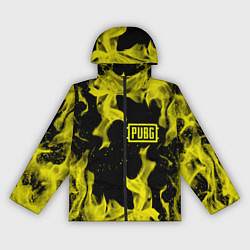 Ветровка с капюшоном женская PUBG жёлтый огонь, цвет: 3D-черный