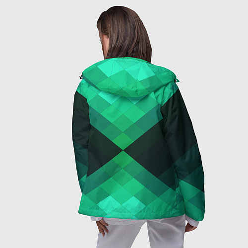 Женская ветровка Изумрудная мозаика / 3D-Черный – фото 4