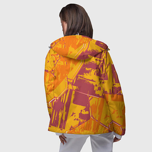 Женская ветровка Яркий абстрактный паттерн для спорта / 3D-Белый – фото 4