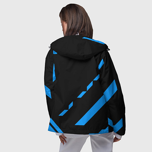 Женская ветровка PUBG blue geometry / 3D-Белый – фото 4