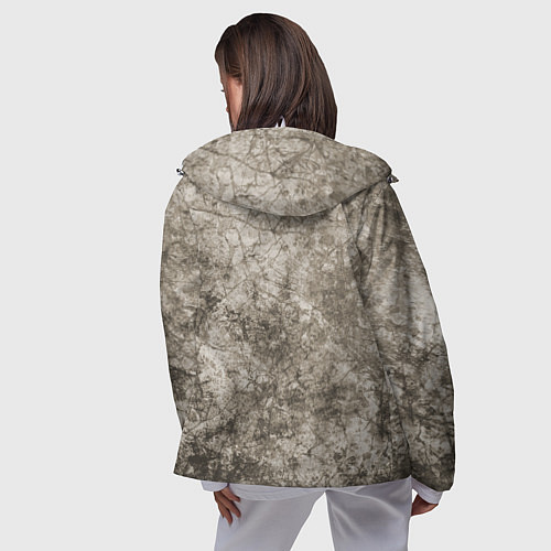 Женская ветровка Абстракция - серый грязный гранж / 3D-Белый – фото 4