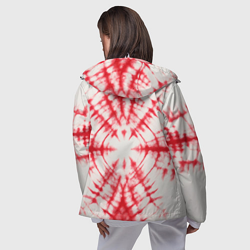 Женская ветровка Тай-дай бело-красный / 3D-Белый – фото 4