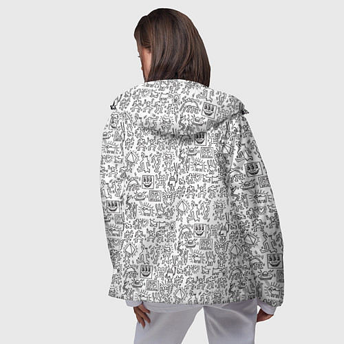 Женская ветровка Человечки и пришельцы / 3D-Черный – фото 4
