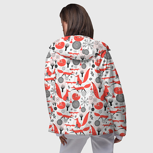 Женская ветровка Лисий узор / 3D-Черный – фото 4