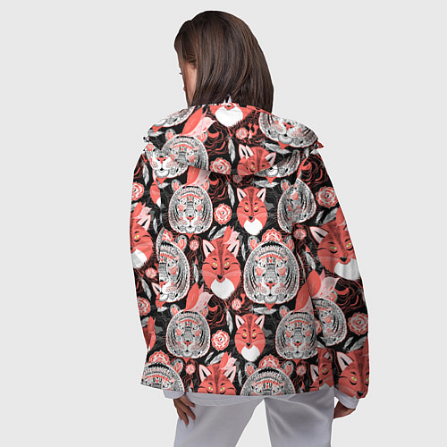 Женская ветровка Узор тигр с лисой / 3D-Белый – фото 4