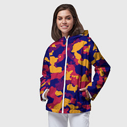 Ветровка с капюшоном женская Камуфляж армейский, цвет: 3D-белый — фото 2