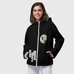 Ветровка с капюшоном женская GTA 5 logo, цвет: 3D-белый — фото 2