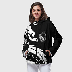 Ветровка с капюшоном женская Samurai dragon steel japan, цвет: 3D-черный — фото 2