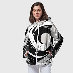 Ветровка с капюшоном женская Экспрессивная абстракция - нейроарт, цвет: 3D-белый — фото 2