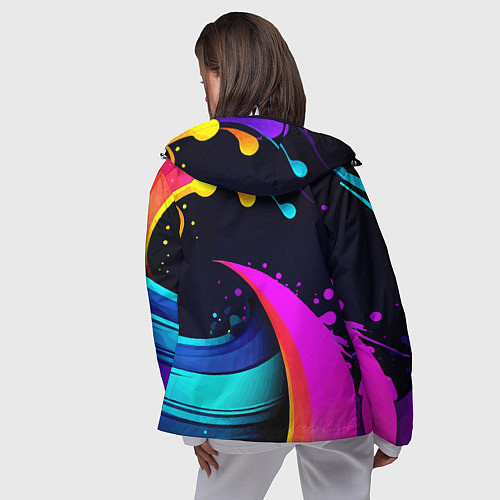 Женская ветровка Neon abstraction - Milano / 3D-Белый – фото 4