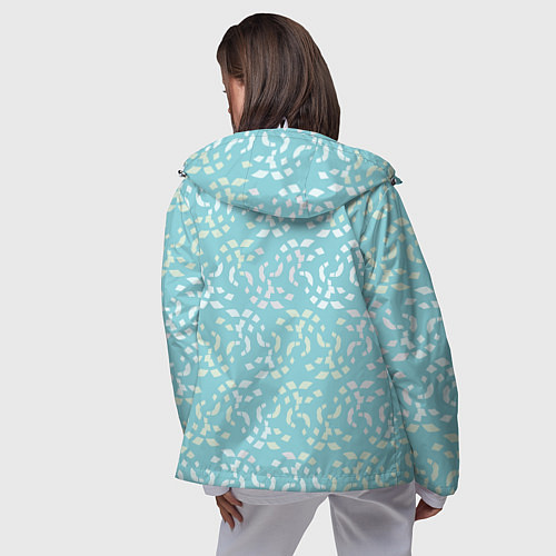 Женская ветровка Мозаика на голубом / 3D-Белый – фото 4