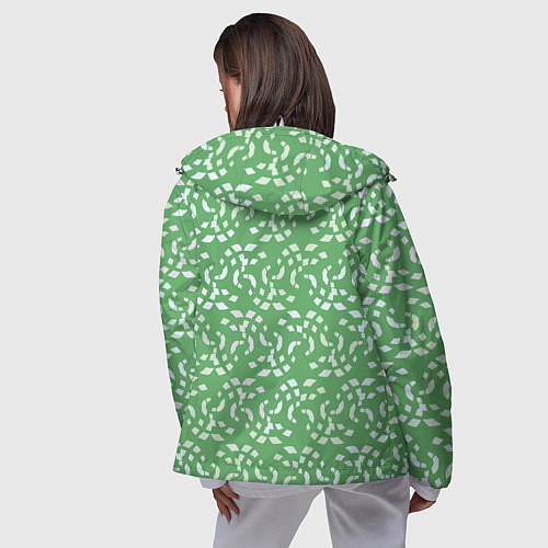 Женская ветровка Мозаика на зеленом / 3D-Белый – фото 4