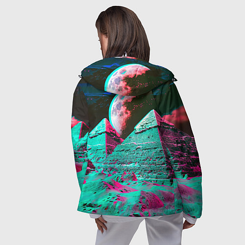 Женская ветровка Пирамиды и луна - стереоэффект / 3D-Белый – фото 4