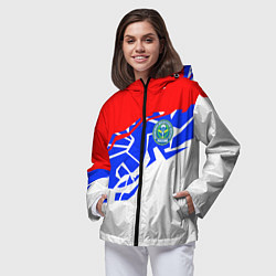 Ветровка с капюшоном женская Триколор - ВДВ, цвет: 3D-черный — фото 2