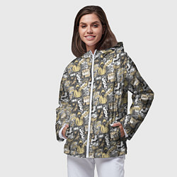 Ветровка с капюшоном женская Комикс инкогнито паттерн поп-арт, цвет: 3D-белый — фото 2