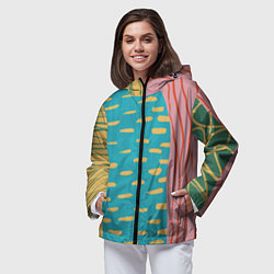 Ветровка с капюшоном женская Абстрактный пейзаж, цвет: 3D-черный — фото 2