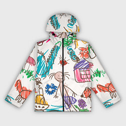 Ветровка с капюшоном женская Детский принт, цвет: 3D-черный