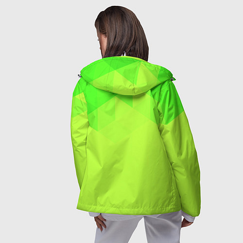Женская ветровка Кислотная геометрия лайм / 3D-Белый – фото 4