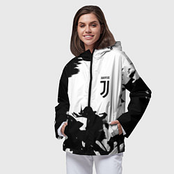 Ветровка с капюшоном женская Juventus smoke black fire, цвет: 3D-черный — фото 2