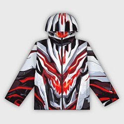 Ветровка с капюшоном женская Абстрактный красный кибер демон, цвет: 3D-черный