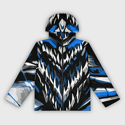 Женская ветровка Абстрактные бело-синие шипы