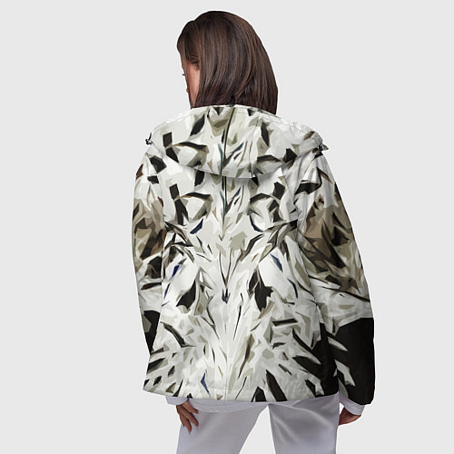 Женская ветровка Black and white abstraction / 3D-Черный – фото 4