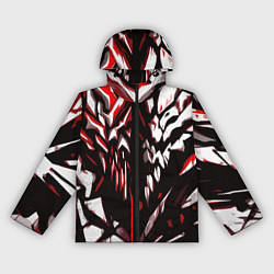 Женская ветровка White and red abstraction on a black background