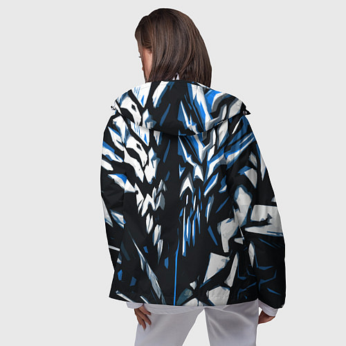 Женская ветровка White and blue abstraction on a black background / 3D-Белый – фото 4