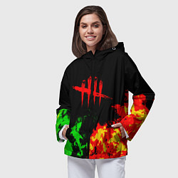 Ветровка с капюшоном женская Dead by daylight fire, цвет: 3D-черный — фото 2