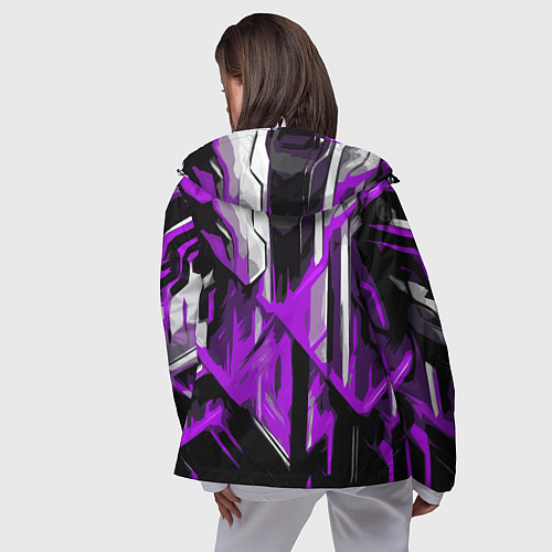 Женская ветровка White and purple abstraction on a black background / 3D-Белый – фото 4