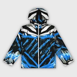 Женская ветровка Blue and white abstraction on a black background