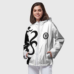 Ветровка с капюшоном женская Chelsea sport fc, цвет: 3D-белый — фото 2