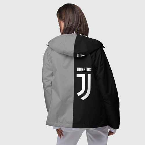 Женская ветровка Ювентус геометрия / 3D-Белый – фото 4