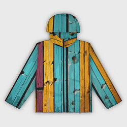 Ветровка с капюшоном женская Цветные доски, цвет: 3D-черный