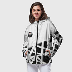 Ветровка с капюшоном женская The Witcher 3 logo geometry, цвет: 3D-черный — фото 2