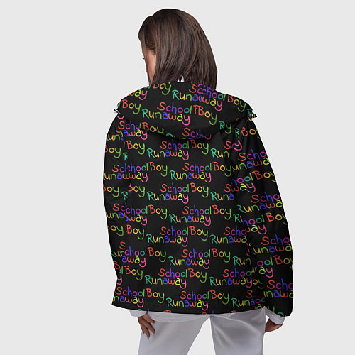 Женская ветровка Logo - Schoolboy Runaway pattern / 3D-Белый – фото 4