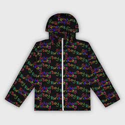 Ветровка с капюшоном женская Logo - Schoolboy Runaway pattern, цвет: 3D-белый