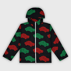 Женская ветровка Пиксельный силуэт машины паттерн