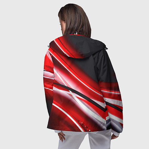 Женская ветровка Doom logo geometry / 3D-Белый – фото 4