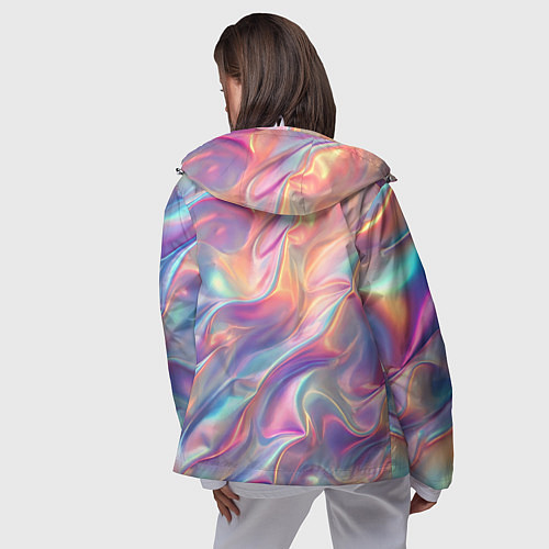 Женская ветровка Перламутровый голографический градиент / 3D-Белый – фото 4