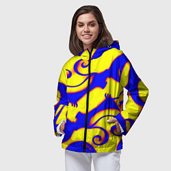 Ветровка с капюшоном женская Аниме драконы неон, цвет: 3D-черный — фото 2