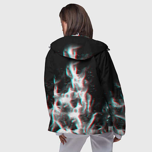 Женская ветровка Огонь глитч текстура / 3D-Белый – фото 4