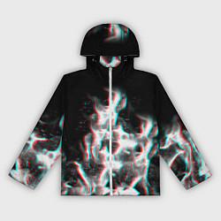 Женская ветровка Огонь глитч текстура