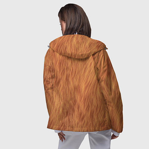 Женская ветровка Рыжий мех лисы / 3D-Белый – фото 4
