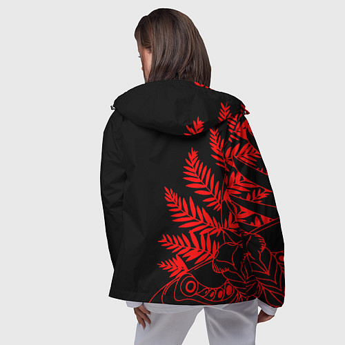 Женская ветровка Последние из нас лого и узор красный / 3D-Черный – фото 4