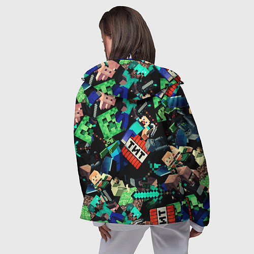 Женская ветровка Главные герои из Майнкрафт / 3D-Белый – фото 4