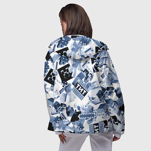 Женская ветровка Персонажи из игры Майнкрафт / 3D-Черный – фото 4