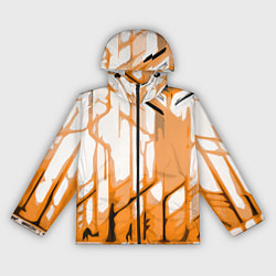 Женская ветровка Оранжевые полосы на белом фоне